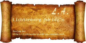 Lichtenberg Adrián névjegykártya